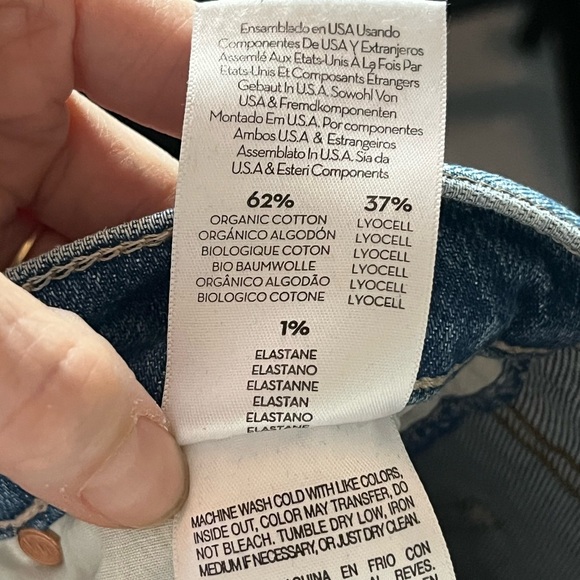 MOTHER High Waisted Rider Skimp Straight Leg Jeans Bloom and Doom Blue 27 - Picture 10 of 10